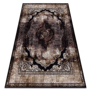 Tapis Lavable Miro 51664.805 Rosette, Cadre Antidérapant - Marron 160x220 Cm