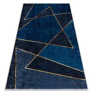Tapis Lavable Miro 52097.801 Géométrique Antidérapant - Bleu 80x150 Cm