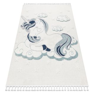 Tapis Yoyo Gd49 Blanc / Gris - Licorne En Peluche Pour Enfants, Structurelles Et Senso 120x170 Cm