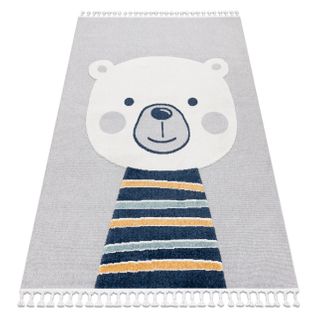 Tapis Yoyo Gd50 Gris/blanc - Ours En Peluche Pour Enfants, Structurelles Et Sensoriell 120x170 Cm