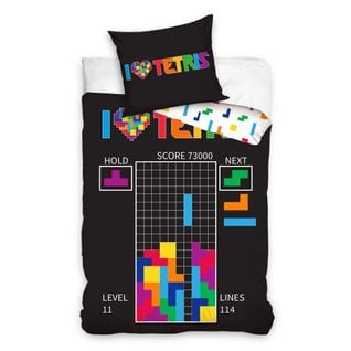 Parure De Lit Enfant Tetris Coton 2 Pièces 140x200 Cm