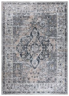 Tapis Salon Marron Gris Ornamental Floral Ritz 160x220cm