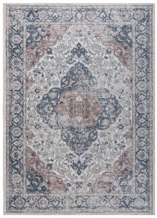 Tapis Salon Marron Gris Ornamental Floral Ritz 80x150cm