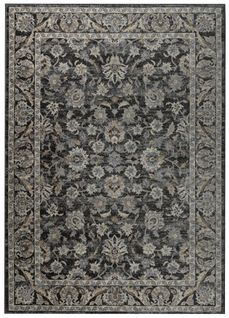 Tapis Salon Vintage Marron Gris Ornamental Floral Ritz 80x150cm