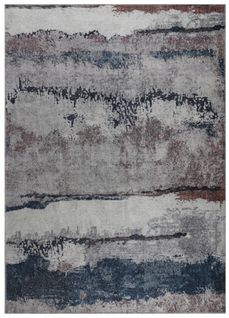 Tapis De Salon Abstrait Bleu Marine Ritz 120x170cm