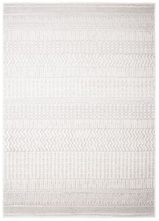 Tapis De Salon Gris Ethnique Doux Fin 160x230 cm Juno