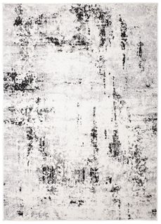 Tapis De Salon Gris Noir Abstrait 140x200 cm Juno