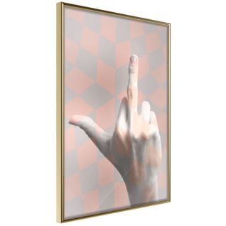 Affiche Murale Encadrée "middle Finger" 40 X 60 Cm Or