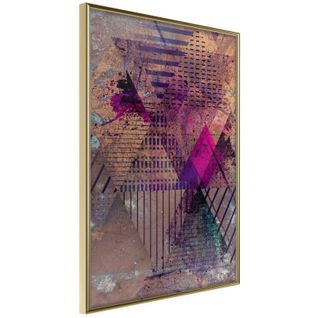 Affiche Murale Encadrée "pink Patchwork I" 30 X 45 Cm Or