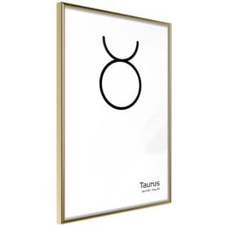 Affiche Murale Encadrée "zodiac Taurus Ii" 40 X 60 Cm Or