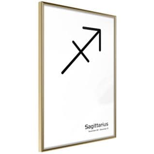 Affiche Murale Encadrée "zodiac Sagittarius Ii" 30 X 45 Cm Or