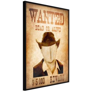 Affiche Murale Encadrée "long Time Ago In The Wild West" 40 X 60 Cm Noir