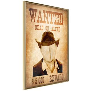 Affiche Murale Encadrée "long Time Ago In The Wild West" 40 X 60 Cm Or