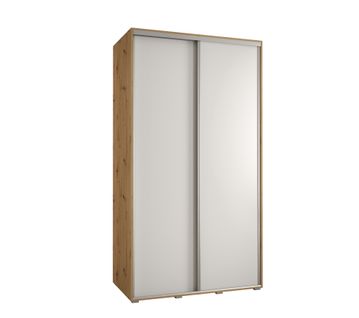 Armoire Davos 1 à Portes Coulissantes 235,2/130/45 2 Portes (artisan/blanc/argent)