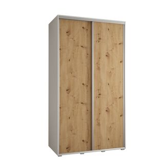 Armoire Davos 1 à Portes Coulissantes 235,2/130/45 2 Portes (blanc/artisan/argent)