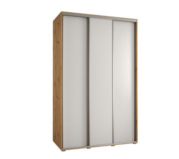 Armoire Davos 1 À Portes Coulissantes 150x45x235.2 Cm - 3 Portes (artisan/blanc/argent)