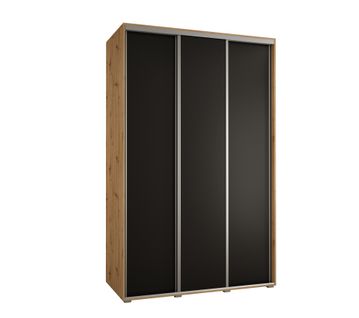 Armoire Davos 1 À Portes Coulissantes 150x45x235.2 Cm - 3 Portes (artisan/noir/argent)