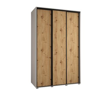 Armoire Davos 1 À Portes Coulissantes 150x45x235.2 Cm - 3 Portes (blanc/artisan/noir)