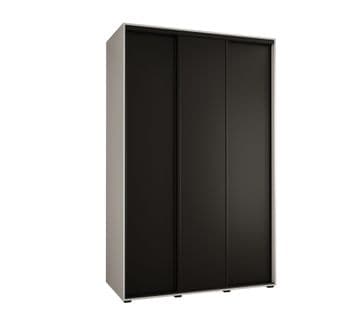 Armoire Davos 1 À Portes Coulissantes 150x45x235.2 Cm - 3 Portes (blanc/noir/noir)