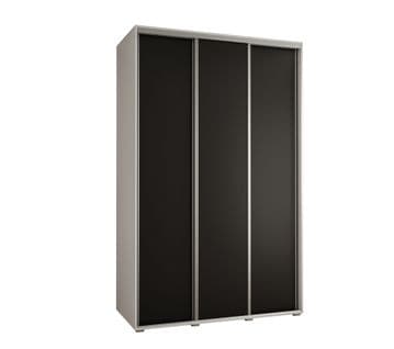 Armoire Davos 1 À Portes Coulissantes 150x45x235.2 Cm - 3 Portes (blanc/noir/argent)