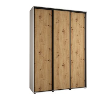 Armoire Davos 1 à Portes Coulissantes 235,2/170/45 3 Portes (blanc/artisan/noir)