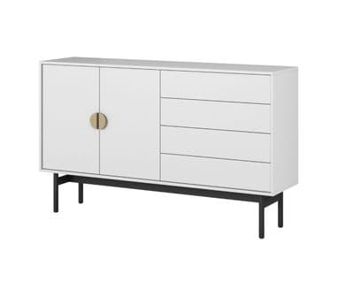 Buffet à Deux Portes Avec Tiroirs 154 Cm Stoon Blanc