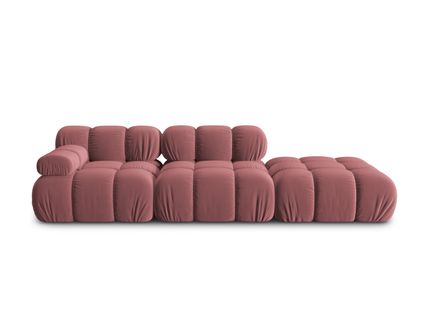 Canapé Modulable Droit "bellis", 4 Places, Rose, Velours