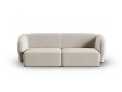 Canapé Modulable "shane", 2 Places, Beige, Velours