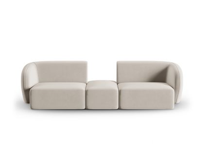 Canapé Modulable "shane", 2 Places, Beige, Velours