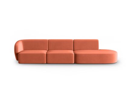 Canapé Modulable Droit "shane", 4 Places, Corail, Velours