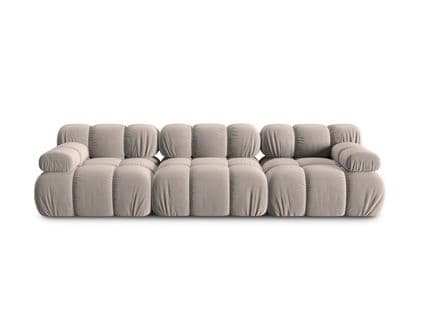 Canapé Modulable "bellis", 3 Places, Beige, Velours