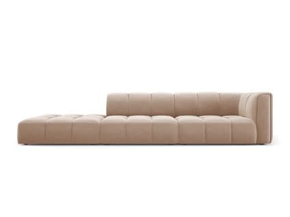 Canapé Modulable Gauche "serena", 4 Places, Beige, Velours