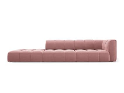 Canapé Modulable Gauche "serena", 4 Places, Rose, Velours