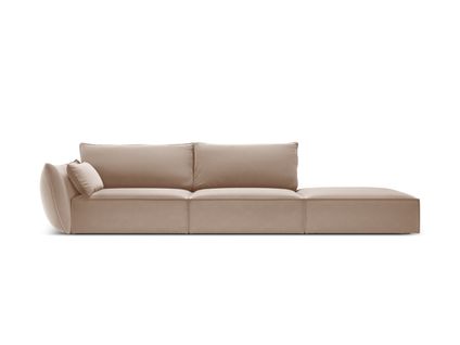 Canapé Droit "kaelle", 4 Places, Beige, Velours