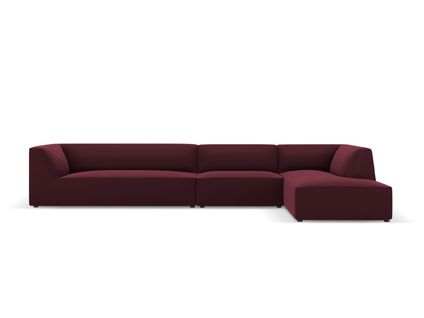 Canapé D'angle Droit Modulable "ruby", 5 Places, Bordeaux, Imitation Cuir