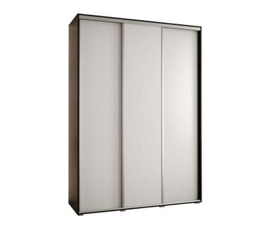 Armoire Davos 1 à Portes Coulissantes 235,2/170/60 3 Portes (noir/blanc/argent)