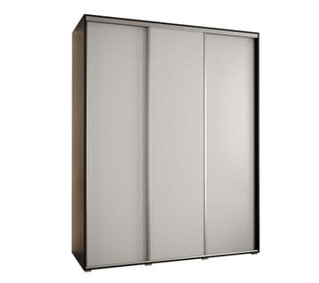 Armoire Davos 1 à Portes Coulissantes 235,2/190/45 3 Portes (noir/blanc/argent)