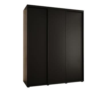 Armoire Davos 1 à Portes Coulissantes 235,2/190/45 3 Portes (noir/noir/noir)