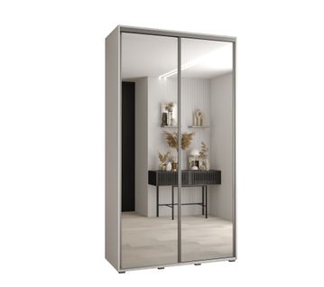 Armoire Davos 2 à Portes Coulissantes 235,2/140/45 2 Portes (blanc/blanc/argent)