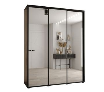 Armoire Davos 2 à Portes Coulissantes 235,2/190/45 2 Portes (noir/noir/noir)