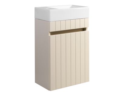 Ensemble Meuble Suspendu Line Couleur Amande Avec Le Lavabo Fika 40 Cm