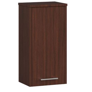 Armoire Salle De Bains Fin Accr. Au Mur Wengé 30 Cm 1 Porte Façade Wengé 2 Étagères 30x22,5x60 Cm