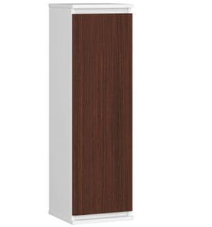 Vitrine Armoire Akord W30 Blanche 30 Cm 1 Porte Façade Wengé 3 Étagères 30x30x99 Cm