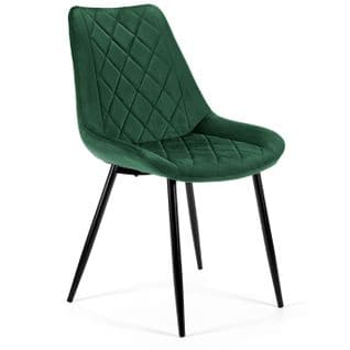 1 Pièce Chaise Matelassée De Salle à Manger En Velours Sj.0488 Vert Bouteille