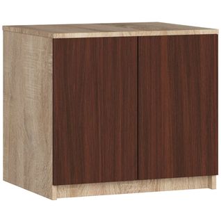 Surmeuble Pour Armoire S60 Chêne Sonoma 60 Cm 2 Portes Façade Wengé 2 Étagères 60x51x55 Cm