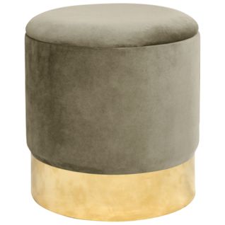 Pouf De Rangement Avec Couvercle Golden Velour Colour Beige Hauteur 40 Cm