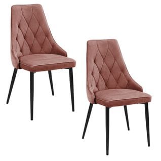 Lot De 2 Chaises Matelassées De Salle à Manger En Velours Sj.054 Rose