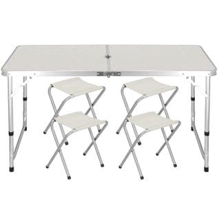 Table De Camping 4 Tabourets Set De Tabourets De Table Réglable En Hauteur