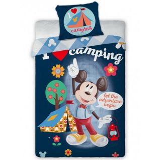 Parure De Lit Simple Mickey Mouse Au Camping De 140 Cm X 200 Cm