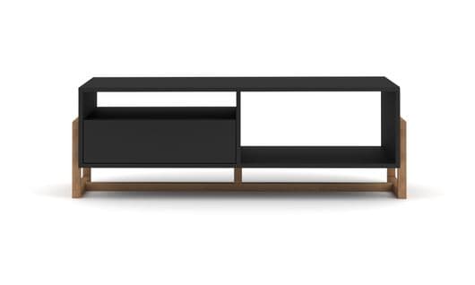 Table Basse Oslo - 120 Cm - Noir Mat - Style Moderne